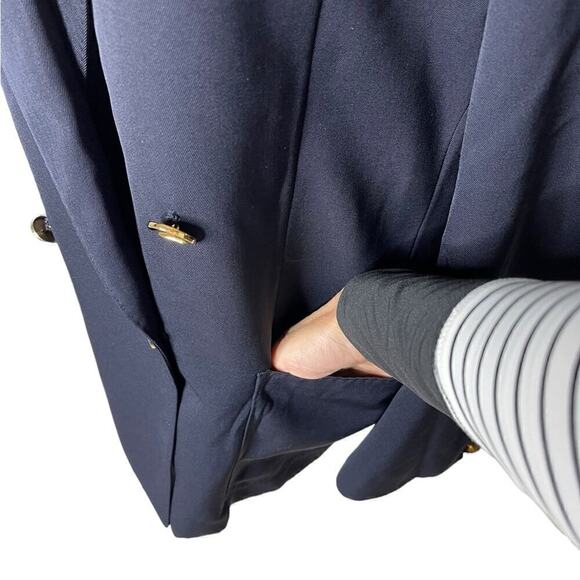 Vintage Valentino Unisex Blazer Jacket Gold Buttons Double Breast Size Large - Picture 6 of 15